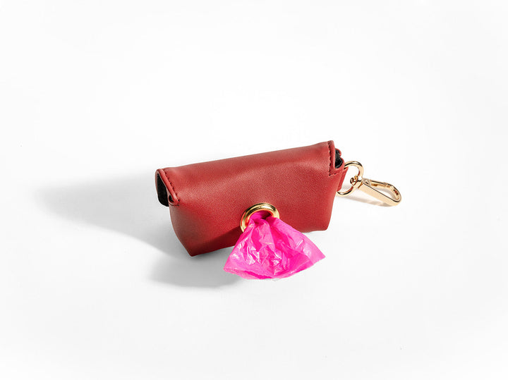 Burgundy Poop Bag Holder